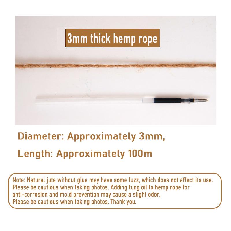Natural Jute Twine Long Twine String Gift Wrapping Cord for Crafts Packaging Gardening Cat Scratching Climbing Post Decorations