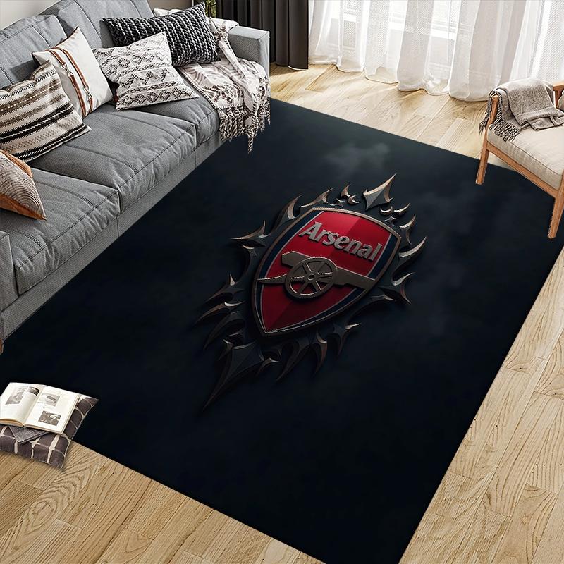 Arsenal Football Club Flanellmuster Quadratischer Teppich, Läufer, Teppich für Wohnzimmer Schlafzimmer Sofa Spielzimmer Dekor, Rutschfeste Fußmatte