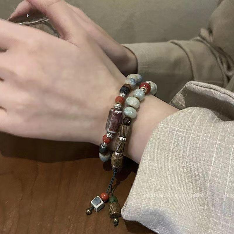 Simple Bohemian Porcelain Bead Bracelet for Women Gifts Hand-woven Bracelets Natural Style