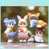 Cat Action Figure Model Collectible Toy With Bunny Ears Cute Animal Decor Gift