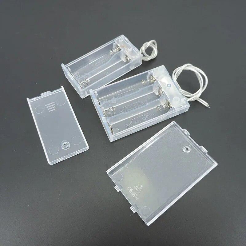 5pcs 2/3/4 Slot AA AAA Battery Holder 1.5V/3V/4.5V/6V AA Battery Box with Leads Wires ON/Off Switch Screw Cap Case Back Cover