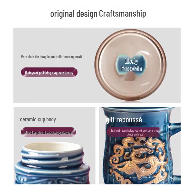 Qian Tang Xuan Gilded Ceramic Cup Gift Set