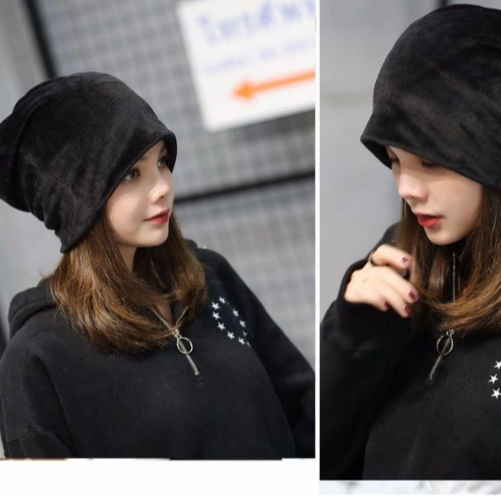 Winter Velvet Beanie Hat Slouchy Warm Running Cycling Cap Windproof Soft Sport Caps for Men Women