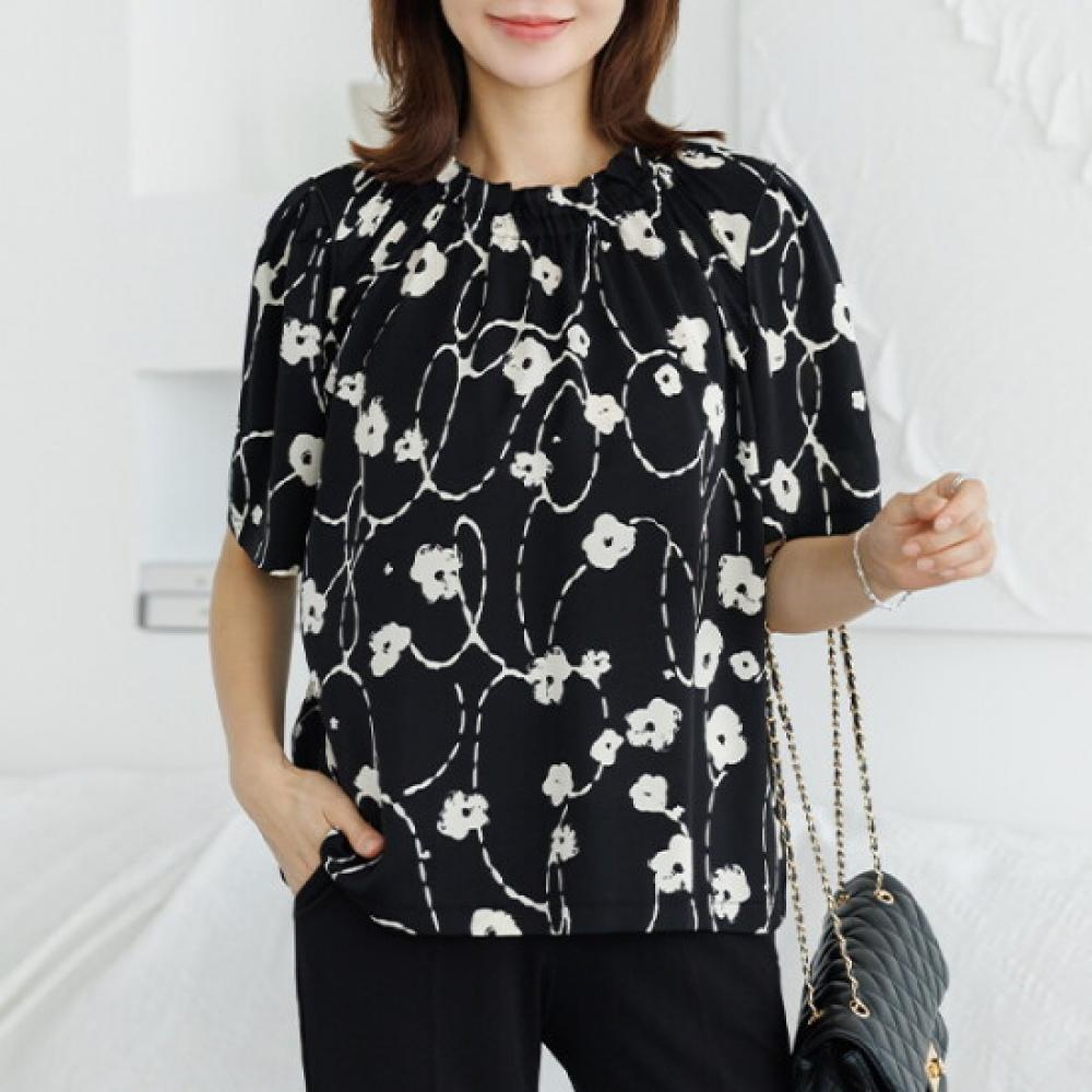 Dedra Women S Linen Floral Print blouSe Tbe3401