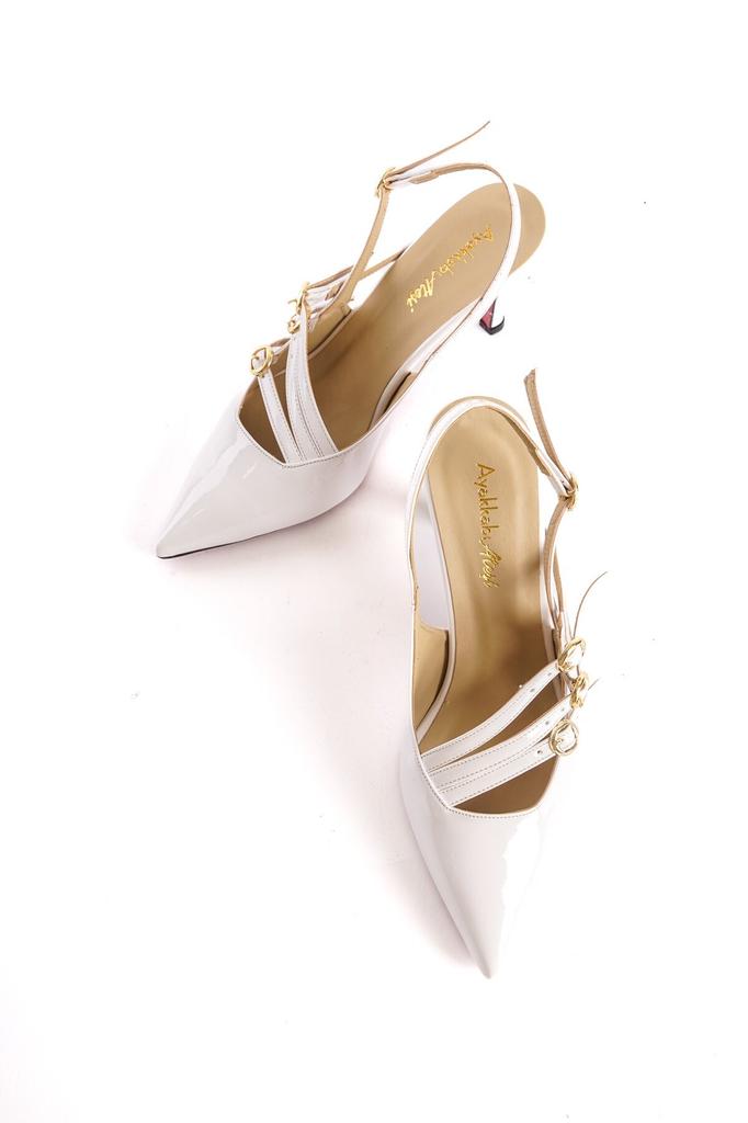 Women's Fashion Style Special Design Three-Stripe Buckled Low Heel Shoes