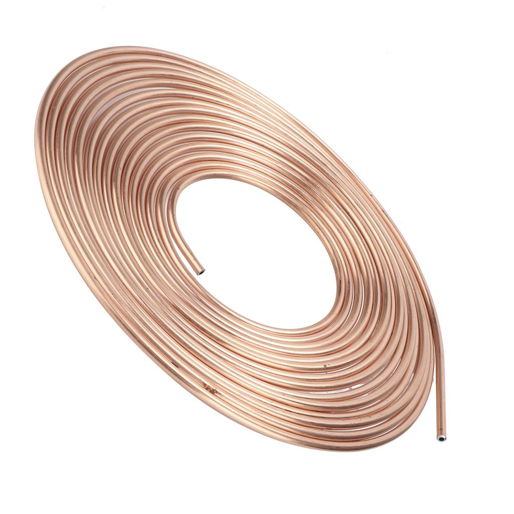 25ft Brake Line Tubing Copper Nickel Plated 3Celsius16in OD Coil Roll for Hydraulic Braking Fuel System(Gold )