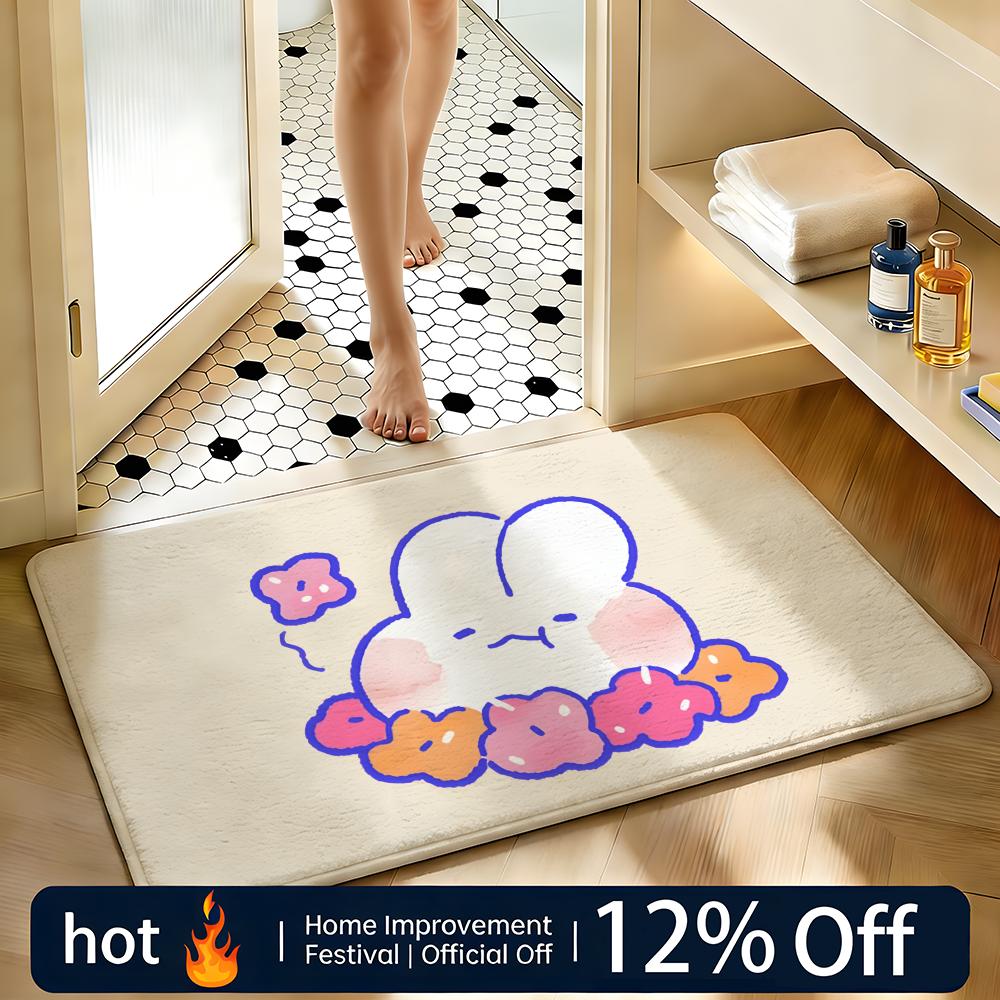 Soft Absorbent Non-Slip Rug Character mongmong Floor Mat Home Decor Doormat Bedroom Floor Mat Shower Carpet 40x60cm
