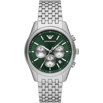 AR11581 Chronograph Herrenuhr aus Edelstahl mit grünem Zifferblatt