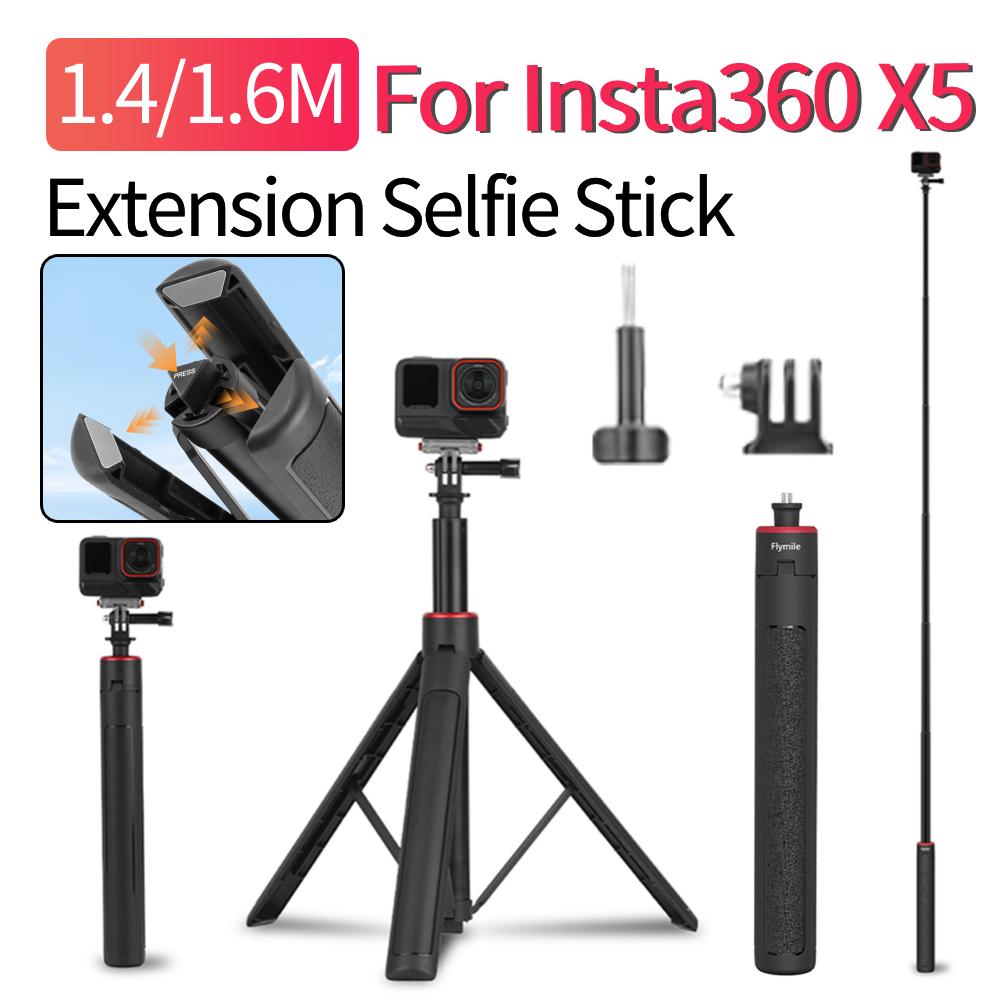 1.4M 1.6M Panoramic Tripod Selfie Stick for Action Cameras Metal Invisible Extended Edition Scalable Monopod Extension Pole