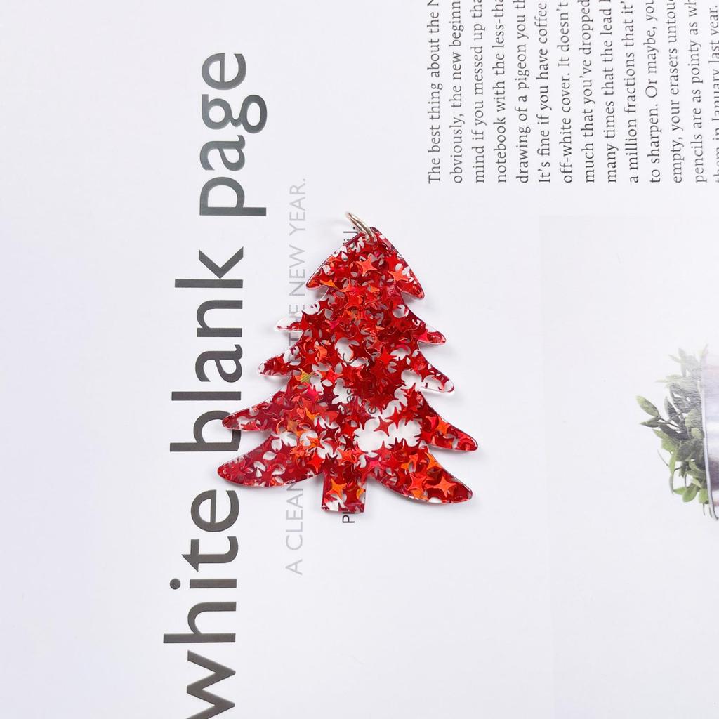 Acrylic Christmas Tree & Cactus Snowflake Earrings - DIY Keychain Charms, Holiday Jewelry