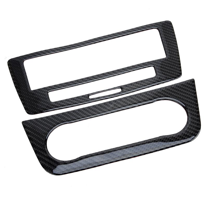 2 st/set Centerkonsol CD-panel Cover Trim Passar för Mercedes-Benz GLE W166 2015 2016 2017 2018 Svart Kolfiber