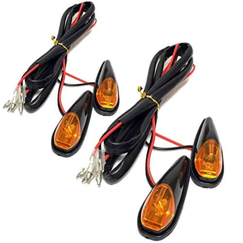 

YJ Sports Tomtask Мотоциклетный указатель поворота LED Наклейка Универсальный Обтекатель Левый и Правый В комплекте двухсторонняя лента (Черный, Набор из 4 штук)