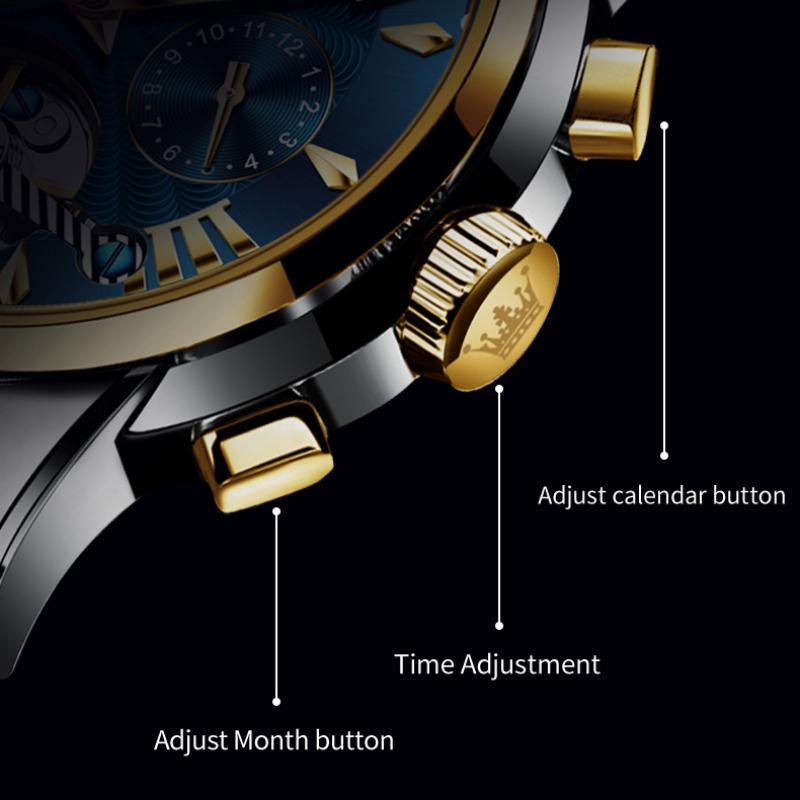 Camiseta nueva para hombre, Tusso Flying Wheel, reloj mecánico completamente automático, reloj multifuncional para hombre