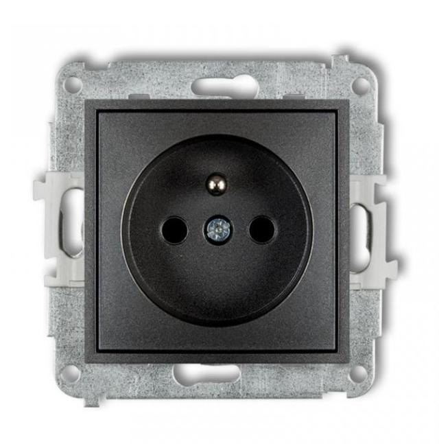 Mini Single Socket Z/U With Graphite Shutters 11Mgp-1Zp
