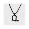 D-Shackle Necklace - Black X Black