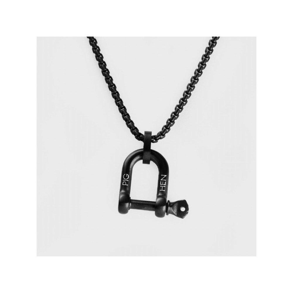 D-Shackle Necklace - Black x Black