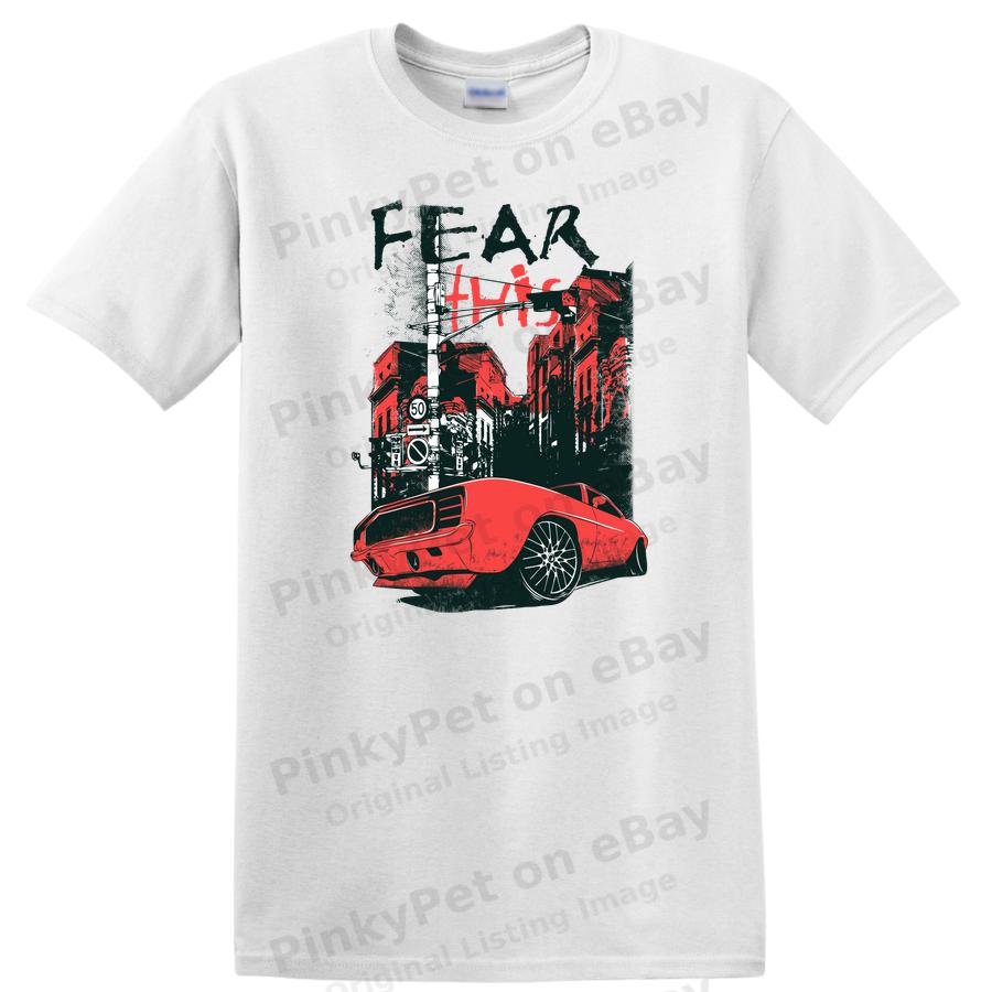Red Sports Car Urban Scene T Shirt Graphic Vintage Cool Tee Design Art