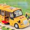 AAZI1 Golden Cube Simulation 1:24 Alloy School Bus Early Education Edition Car Model Ornament Toys Wholesale Distribution