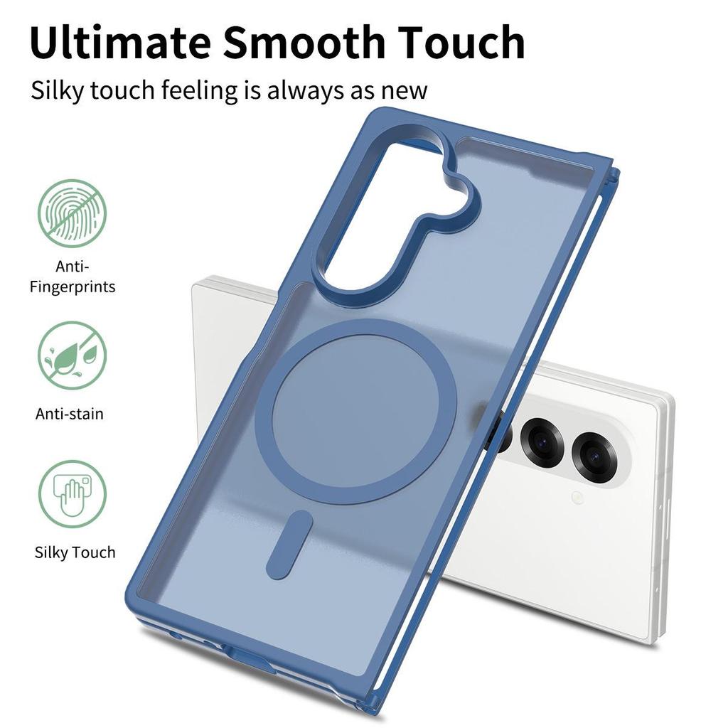 Samsung Z Fold 7 5G Magnetic Anti-Drop Frosted Case, Semi-Transparent Skin-Feel Cover