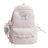 Cute Gingham Polka Dot School Backpack with Bow Detail Lace Trim Lightweight Zipper Daypack for Teen Girls Travel