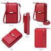 Kukoo Small Crossbody Bag Mobile Phone Wallet with Credit Card Slot for Women US Red Size One_size Color