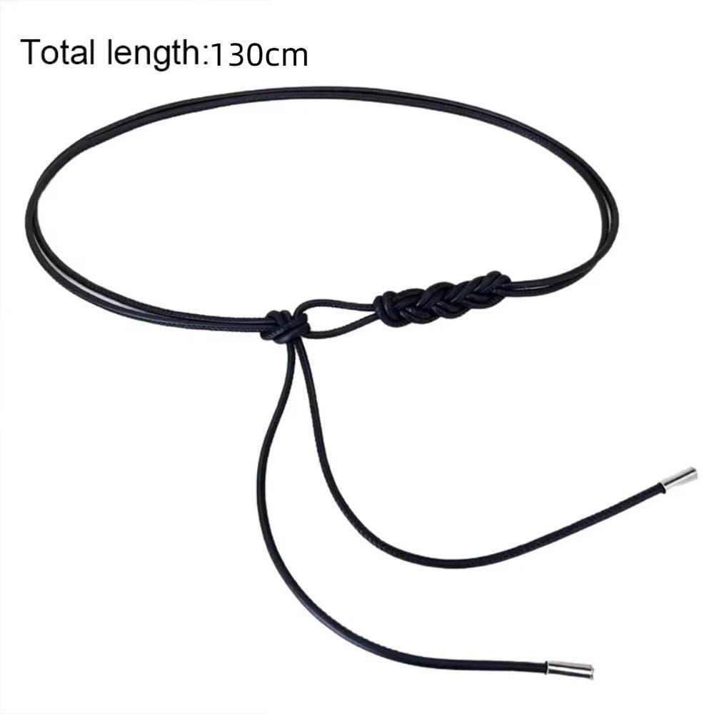 Long Length Waist Rope Belt Solid Color Body Chain Belt Rope Thin Belt  Dress Clothing Accessories