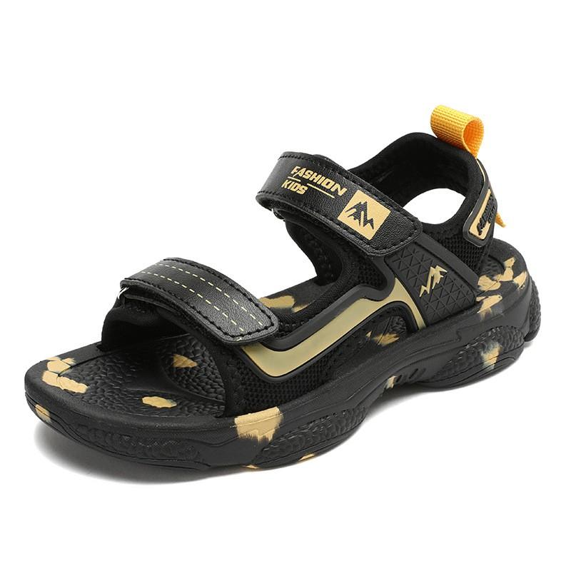 Kids Beach Sandals Boys With Closure Lightweight Breathable Shoes MD Sole Black Gold Lake Blue Bestselling Kids Beach Sandals