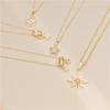 18K Gold Copper Necklace with Zircon & Diamond Eight-Pointed Star Pendant - Light Luxury Clavicle Chain