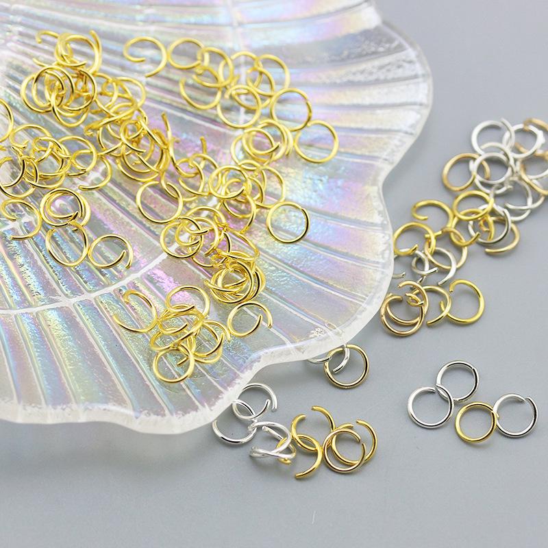 100g Packung: Eisenplattiert Weiß, Silber, Gold, KC Gold Offene Biegeringe für DIY Schmuck