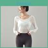 T Shirt Women Long Sleeve Polyester Sexy Back Tie Yoga Top For Workout And Casual Wear