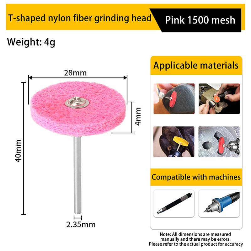 Abrasive Disc Set 3/32''-2.35mm Handle For Cleaning Sanding Descaling Deburring Metal Wood Stone Nylon Fiber Polishing Wheel