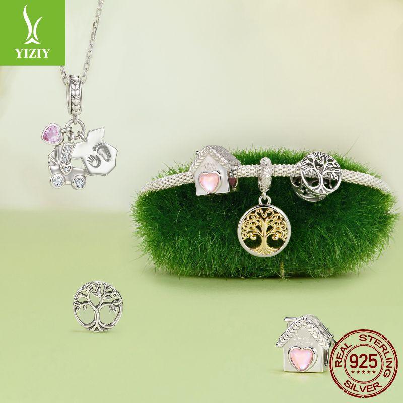 Warm Home Tree Of Life Diy Beaded Jewelry Accessories Love S925 Sterling Silver Lucky Pendant
