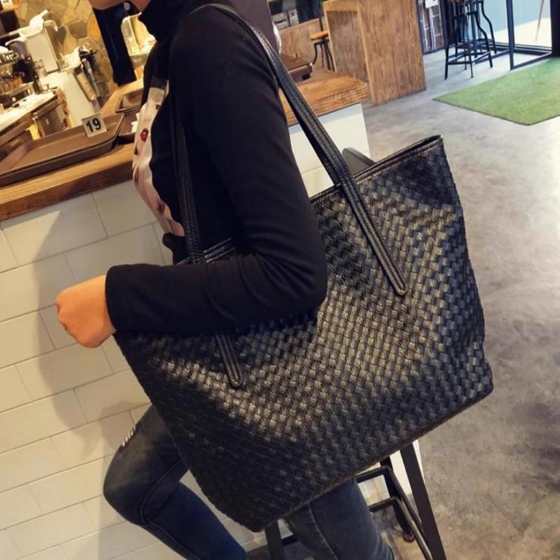 Spring Summer New Fashion Woven Shoulder Handbag Large Tote Bag for Women Crossbody Bag Casual Work Travel