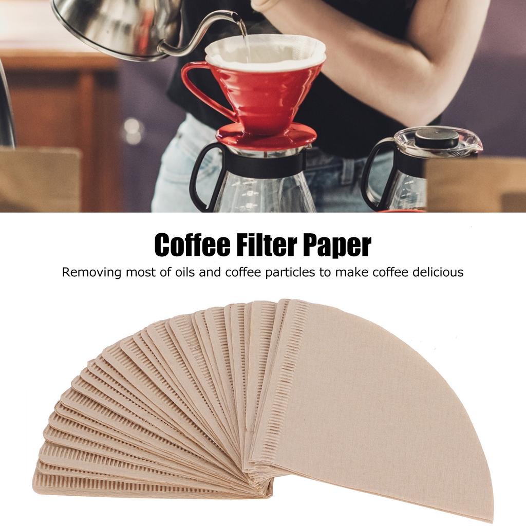 100ks Kávový filtrový papír Příslušenství jednorázových kazetových filtrů ve tvaru kužele 14x10cm