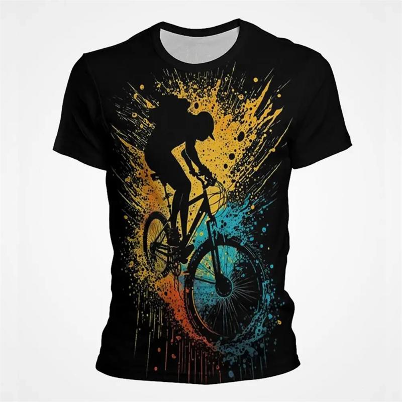 Vintage Outdoor Cycling Graphic T Shirts For Men 3D Printed Mens Bike T Shirt