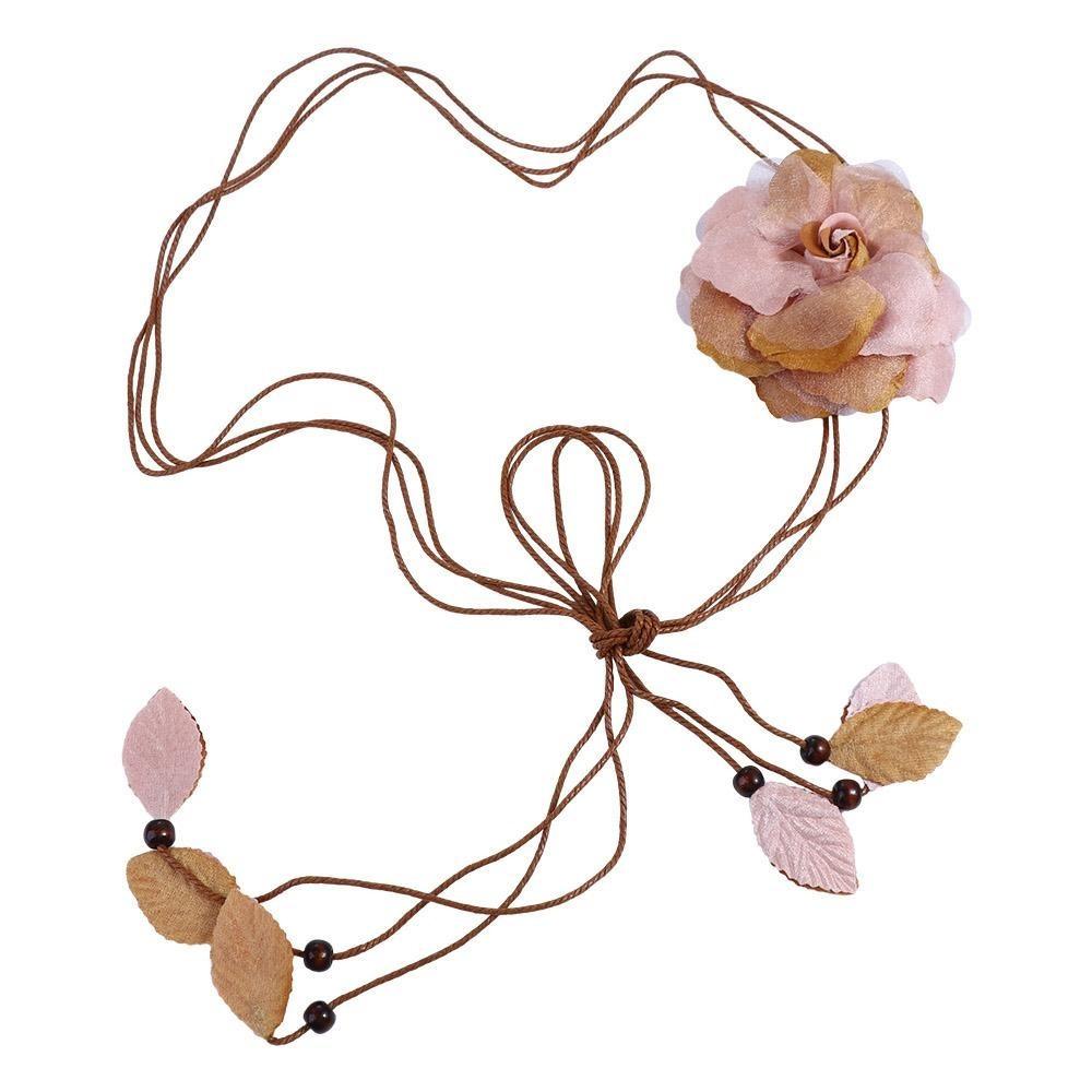Girls 150cm Tassle Dress Decorated Big Flower Thin Waist Chain Waistband Belts Waist Rope