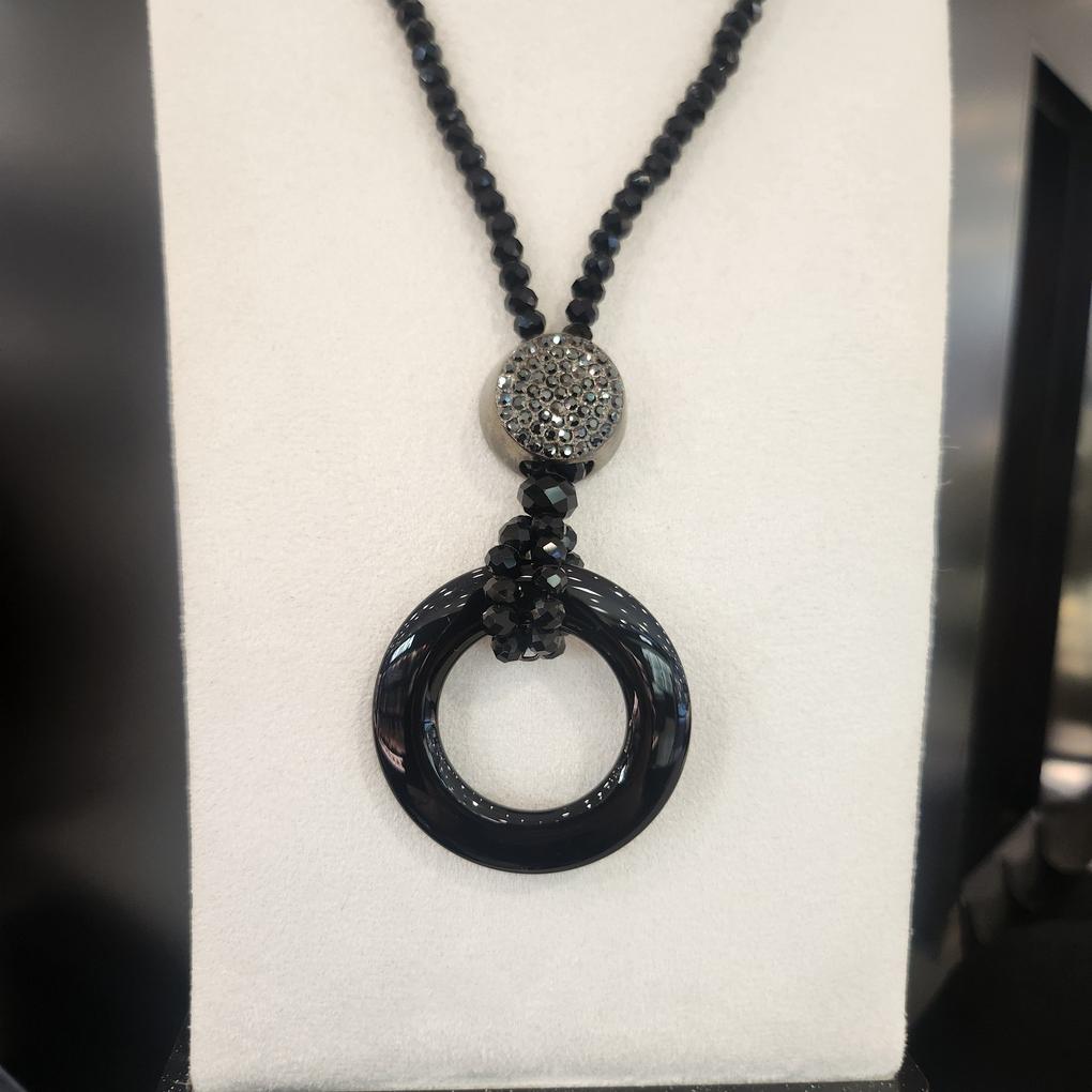 Atria Ring Onyx Long Cut N Necklace MRNNEFR0038BKF