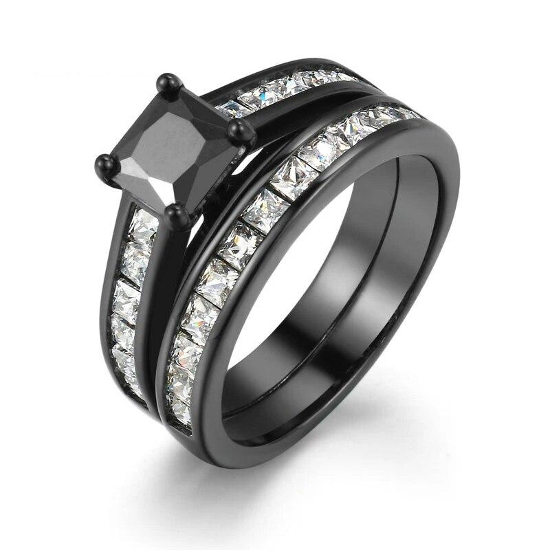 

Модные Кольца Для Пар Романтические Белые Стразы CZ Женские Кольца Набор Simpe Мужские Кольца Из Нержавеющей Стали Для Пары Свадебные Украшения 6