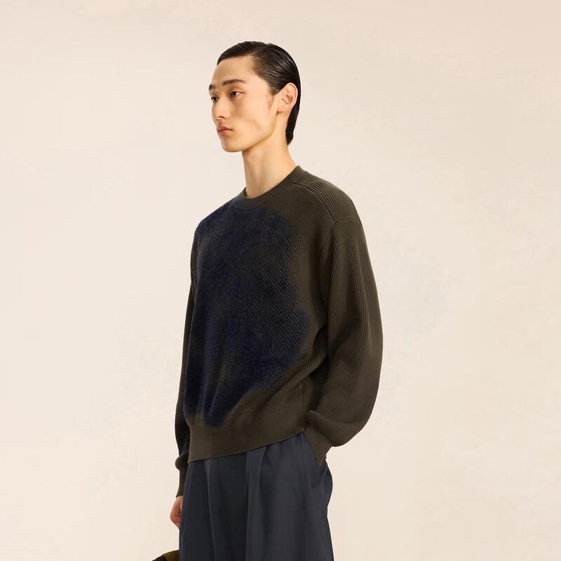CROQUIS Men's 2024 Autumn Casual H-Fit Round Neck Long Sleeve Sweater