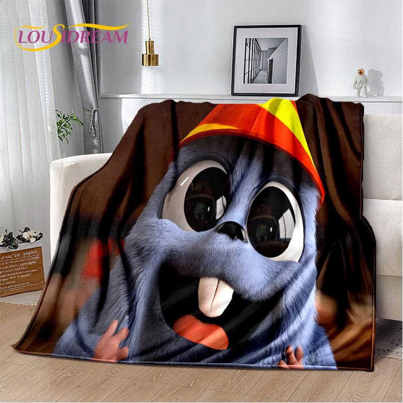 Cartoon 3D Grizzy und die Lemminge Decke, Weiche Überwurfdecke für Zuhause Schlafzimmer Bett Sofa Picknick Reise Büro Abdeckung Decke Kinder