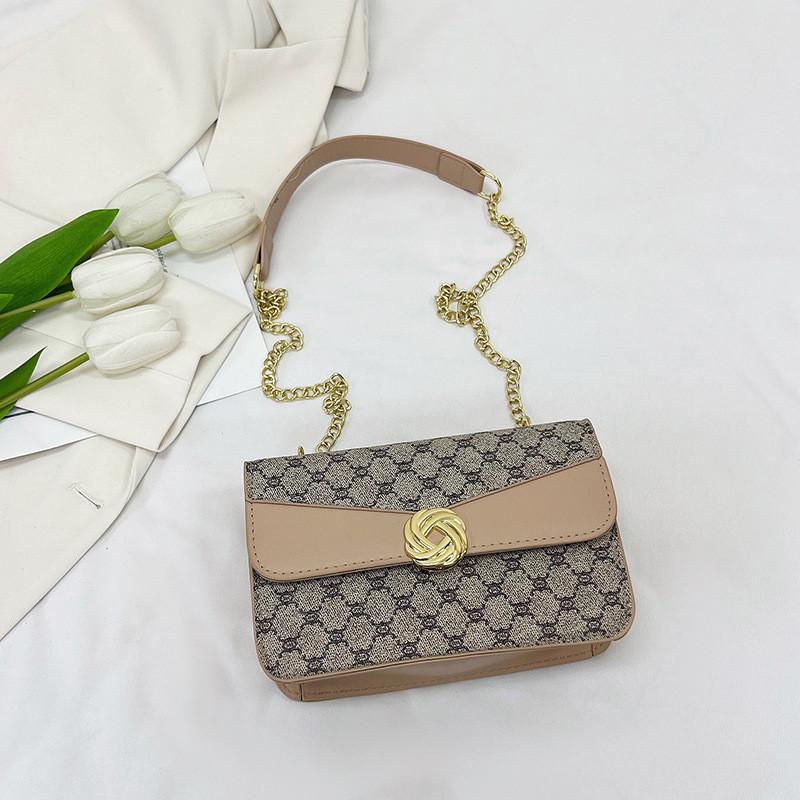 Stylish And Versatile Pu Small Square Shoulder Bag With Chain Strap For Everyday Use хаки