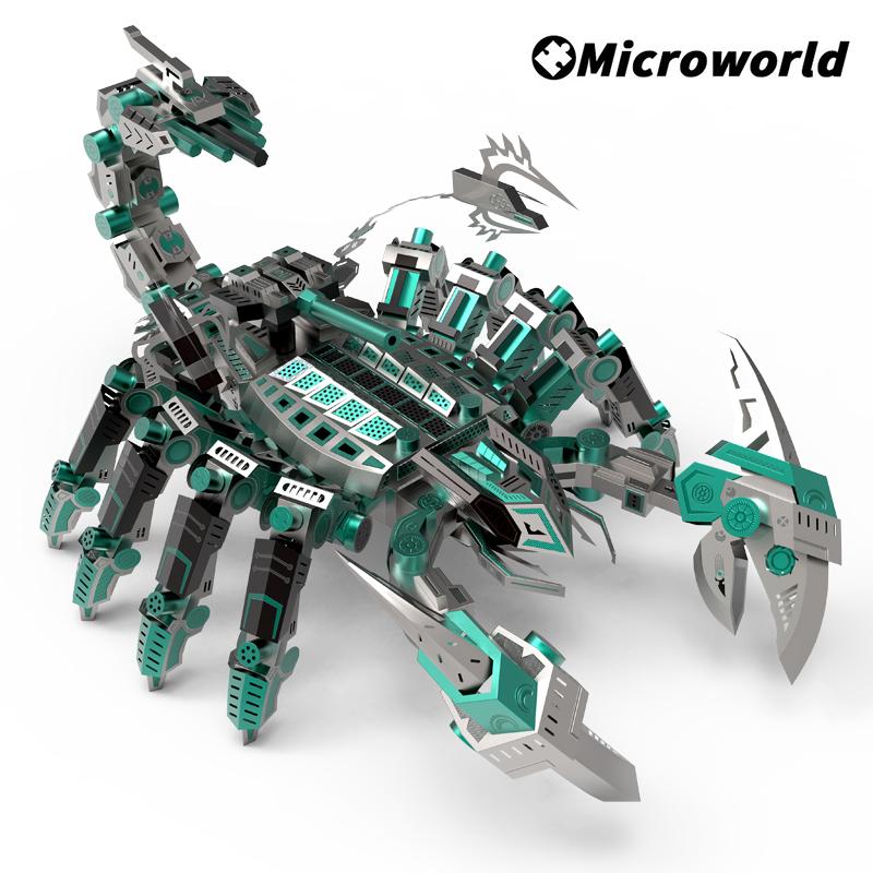 

Microworld 3D Metal Animal Puzzle Red Devils Scorpion Model Kits DIY Desktop Decoration Jigsaw Toys Birthdays Gifts For Adults