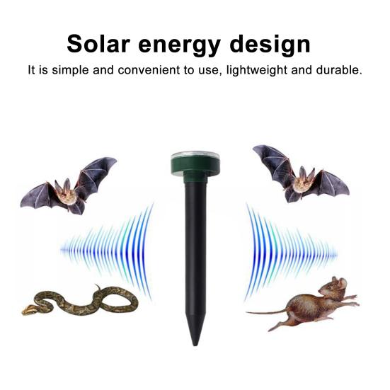 1/2/4Pcs Solar Ultrasonic Mole Repellent Effective Safe to Use Simple Installation Outdoor Mouse Repellent Waterproof Spikes Stakes