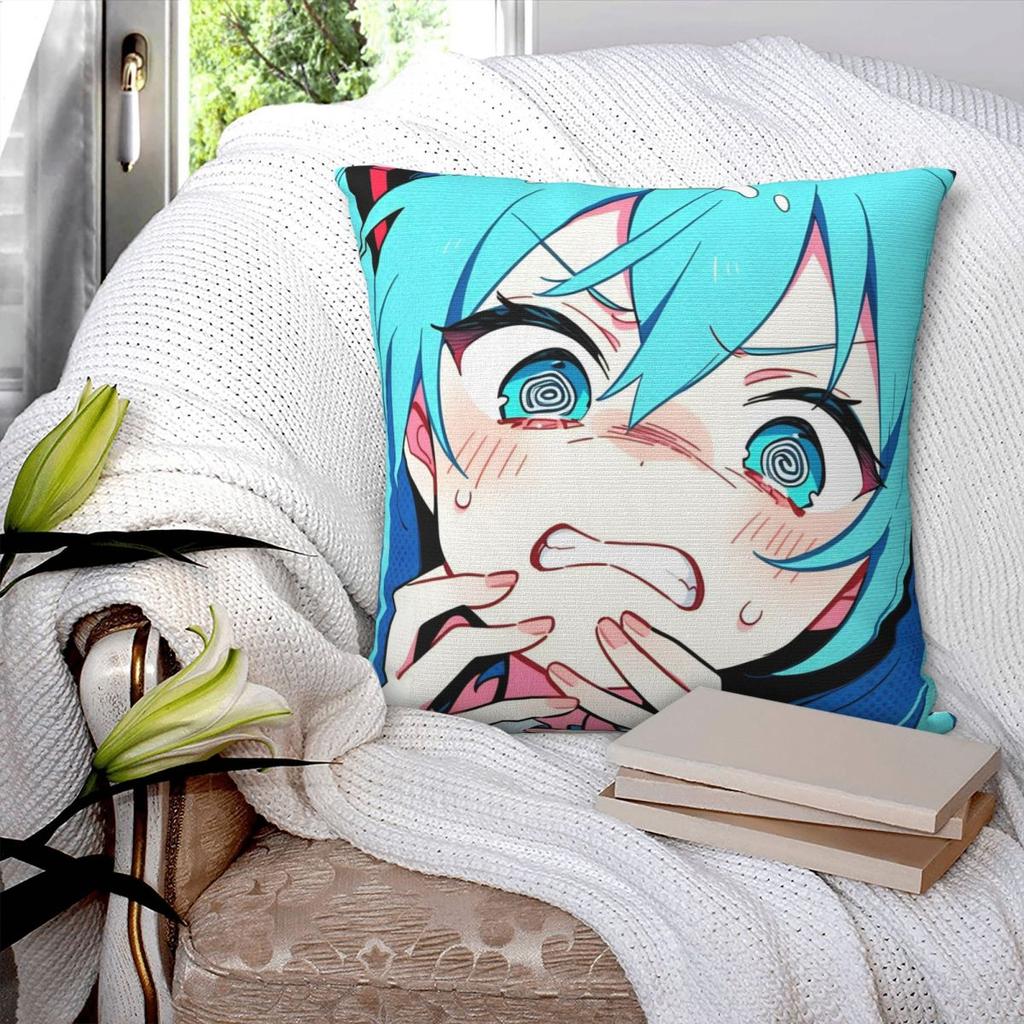 Hatsune Miku Anime Pillowcase Soft Fabric Cushion Cover Gift Pillow Case Cover Living Room Zippered Xcm