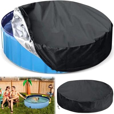 Foldable Dog Pet Bath Pool Cover Large Round Collapsible Dog Pet Pool Bathing Tub Kiddie Pool for Covers Portable, Black