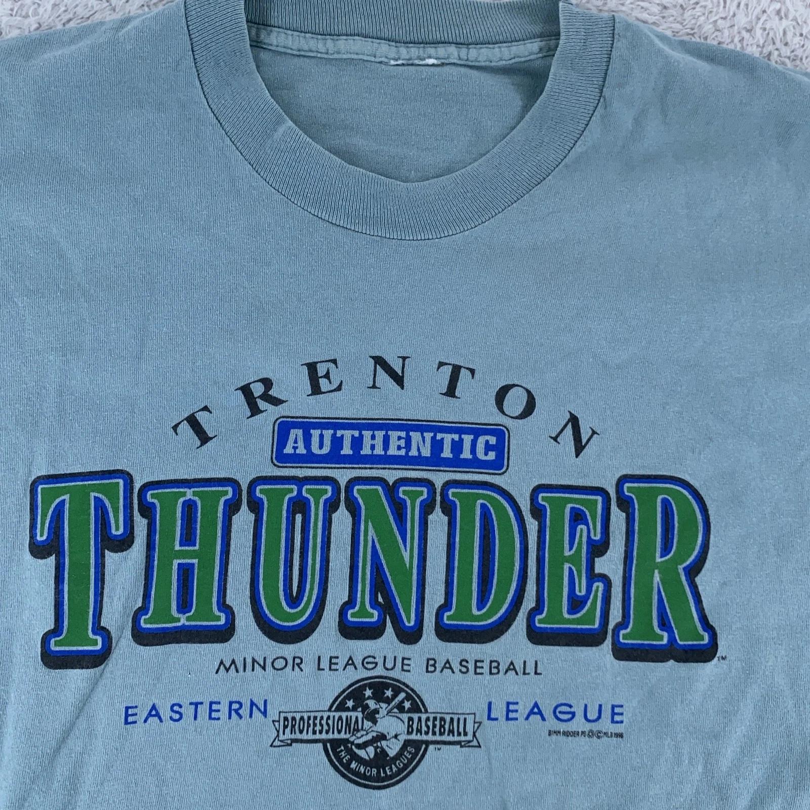 

Vintage Trenton Thunder Shirt Mens Large Blue MiLB Baseball Eastern League 90s L