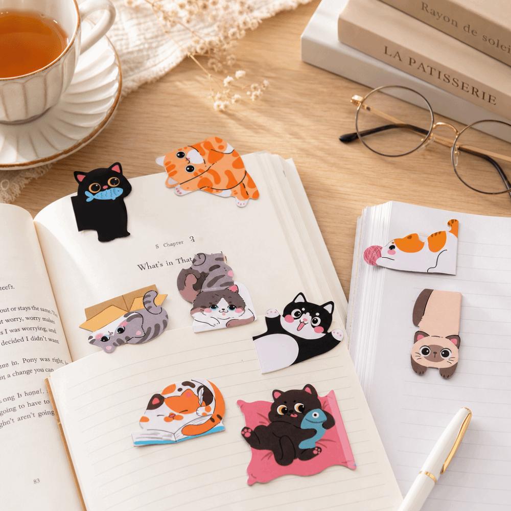5/6/10pcs Kitten Shape Bookmark Clips Cute Page Markers Versatile Page Holders School Supplies