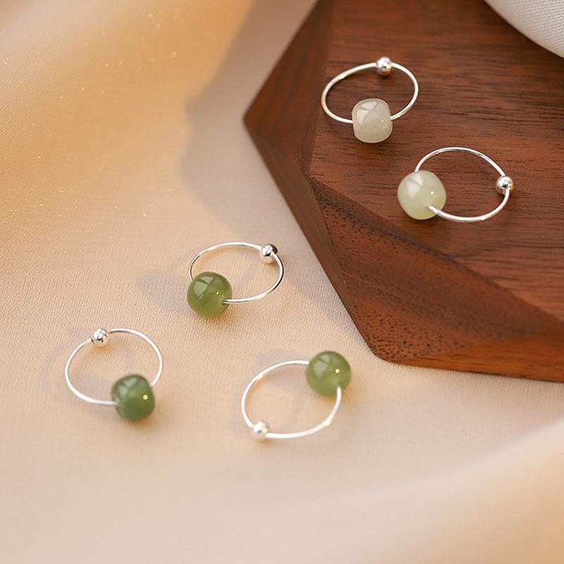 Small Hoop Earrings Silver Natural Round Pendant Hypoallergenic Long-Lasting Shine for Daily Dating Bridesmaid Gift