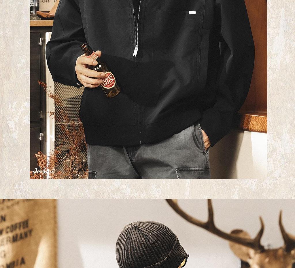 Men's American Retro Lapel Jacket - Spring/Autumn 2025 Loose Casual Pilot Style