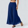 Women’s Loose Fit Chiffon Wide Leg Pants High Waist Long Flowing Trousers Casual Lightweight Comfortable Design